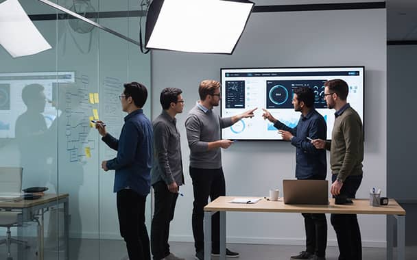 Agile Software Engineering Team Collaborating